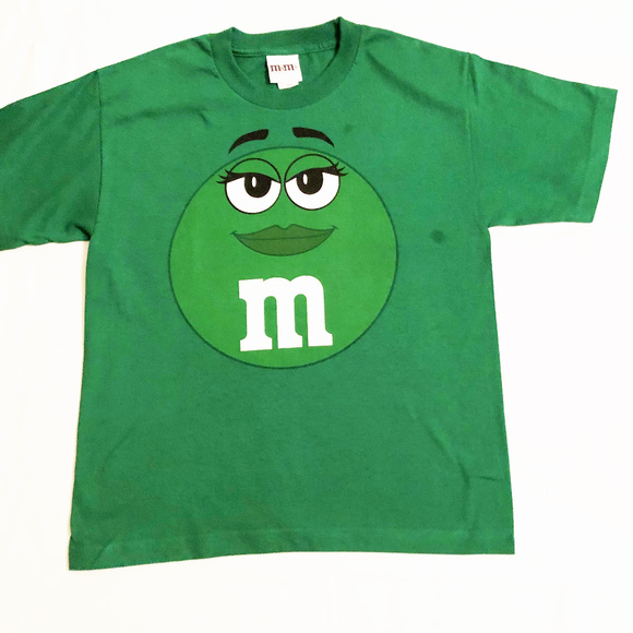 Mars Inc girls new M&M's t-shirt cotton green - Picture 1 of 1
